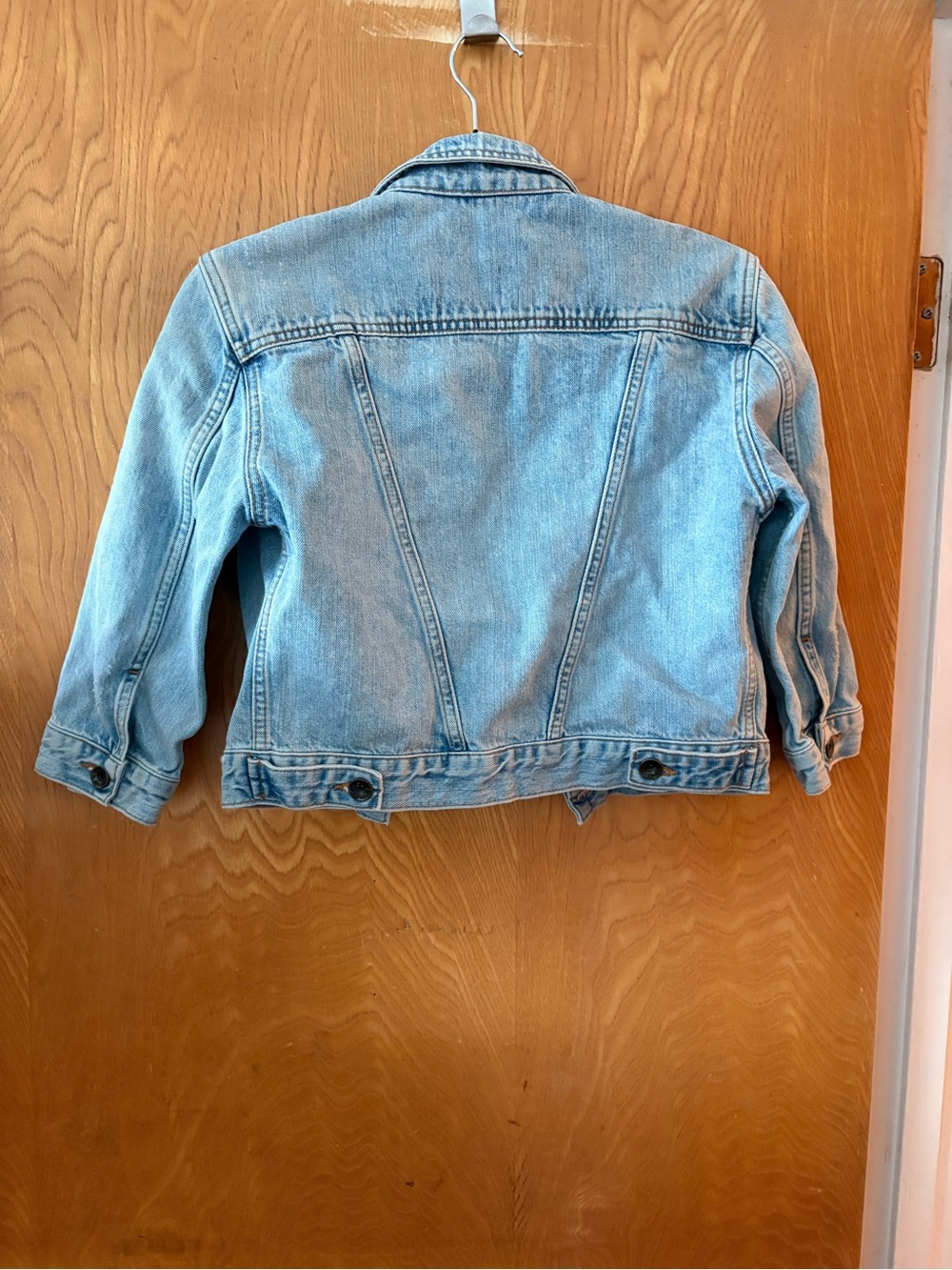 Sandro Light Blue distressed crop Denim Jacket XS - Picture 8 of 8